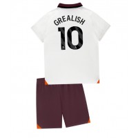 Koszulka piłkarska Manchester City Jack Grealish #10 Strój wyjazdowy dla dzieci 2023-24 tanio Krótki Rękaw (+ Krótkie spodenki)